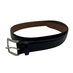 Vince Camuto Belt Mens 36-38 Black Leather Logo Adjustable Buckle Fashion Dress